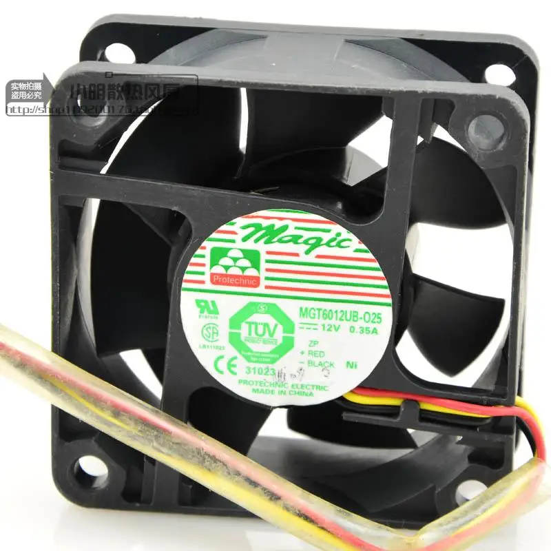 

YONGLI MGT6012UB-025 12V 0.35A 6025 FAN LARGE FAN DOUBLE BALL COOLING FAN