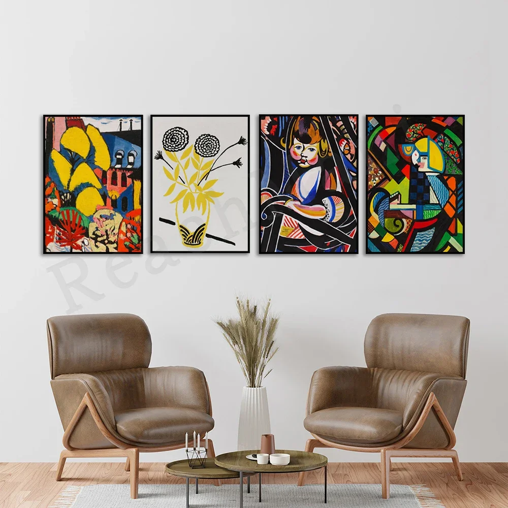 Генри Лейман Сашн дерево растение ребенок в кресле-качалке вазе букет