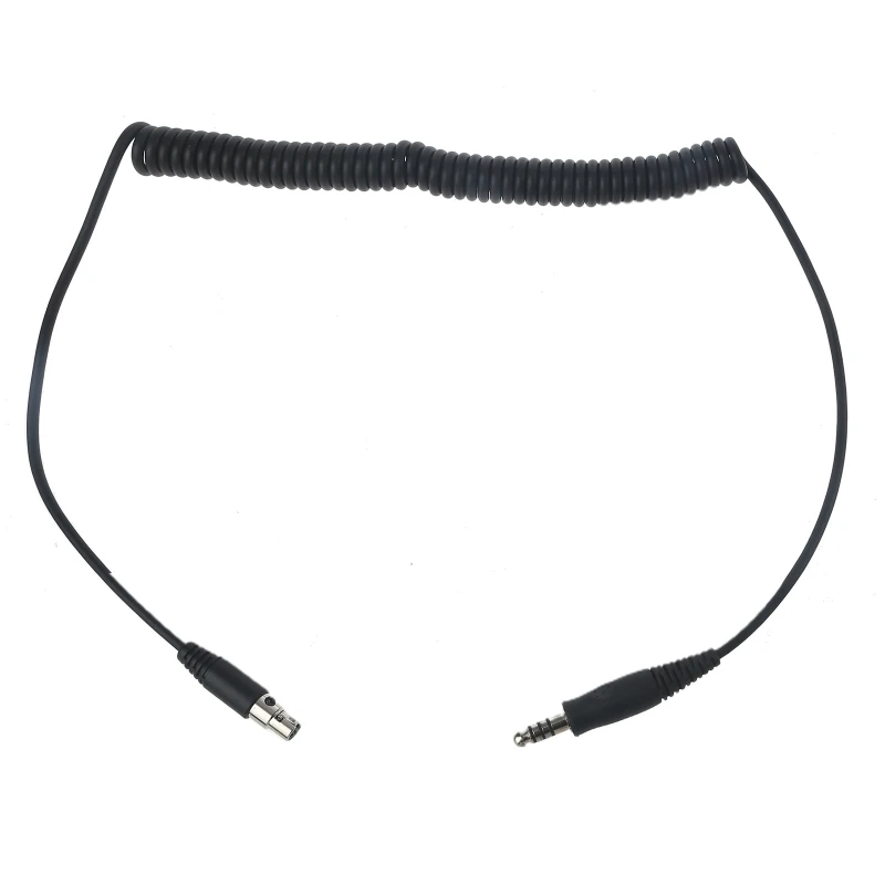 

2022 New Headphone Cable U174 Plug to Mini XLR5 Coiled Cable Aviation Headset Aux Cord Replacement for Sound Devices