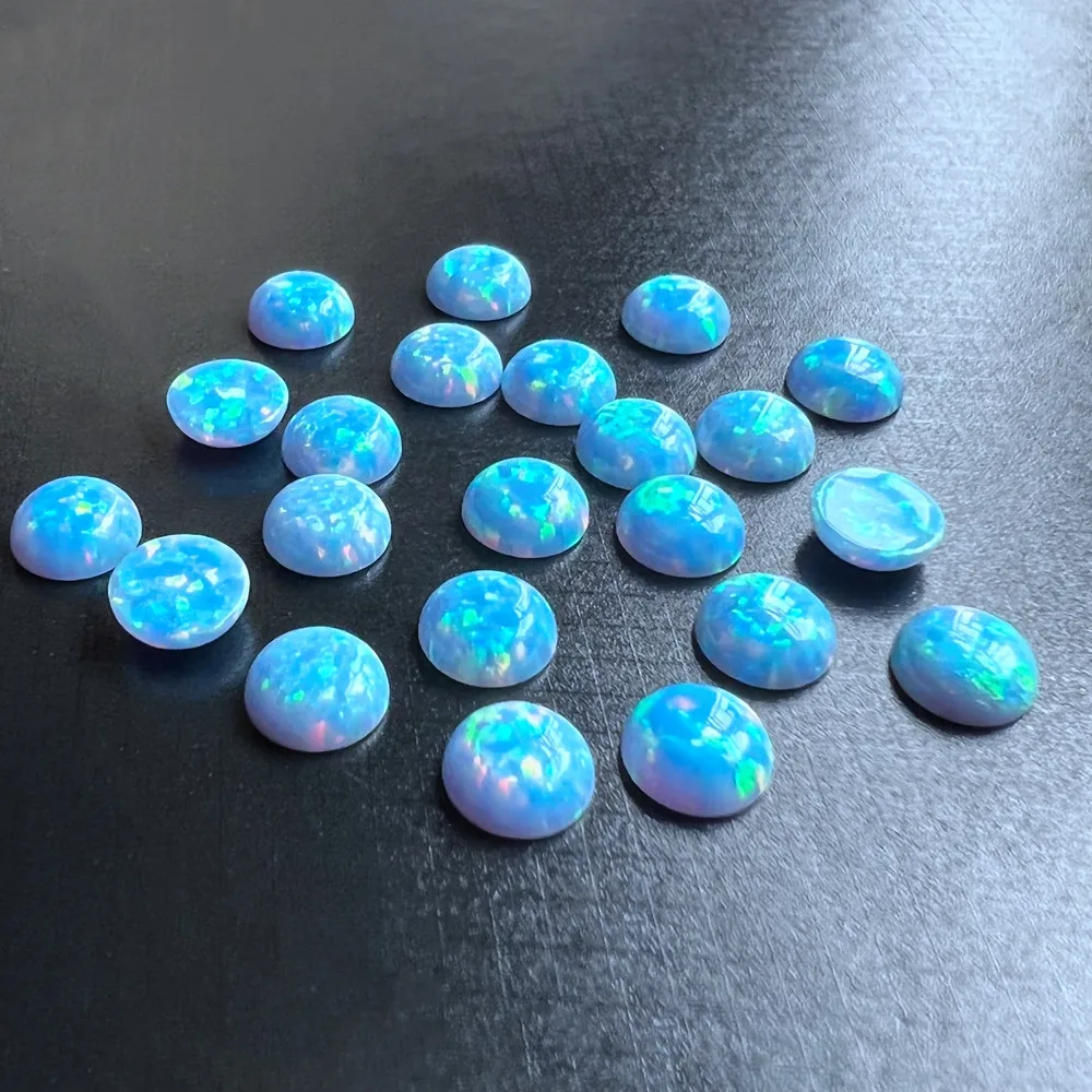 50 шт./лот OP26 цветок Cronflower синий 6 мм круглый Огненный Опал Круглый с плоским дном