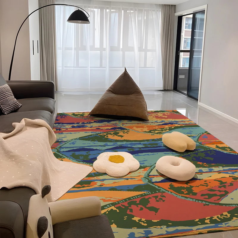 

African Modern Handprint Newest Flannel Living Room Carpet Absorbent Front Door Mat Kids Bedroom Soft Bathroom Anti-Slip Mat