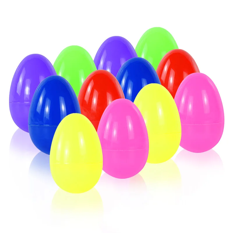 

24Pcs Plastic Easter Eggs Surprise Toys Blind Egg Fillable Empty Eggs for Party Hunt Games Easter Gifts Easter Decor 6Colors