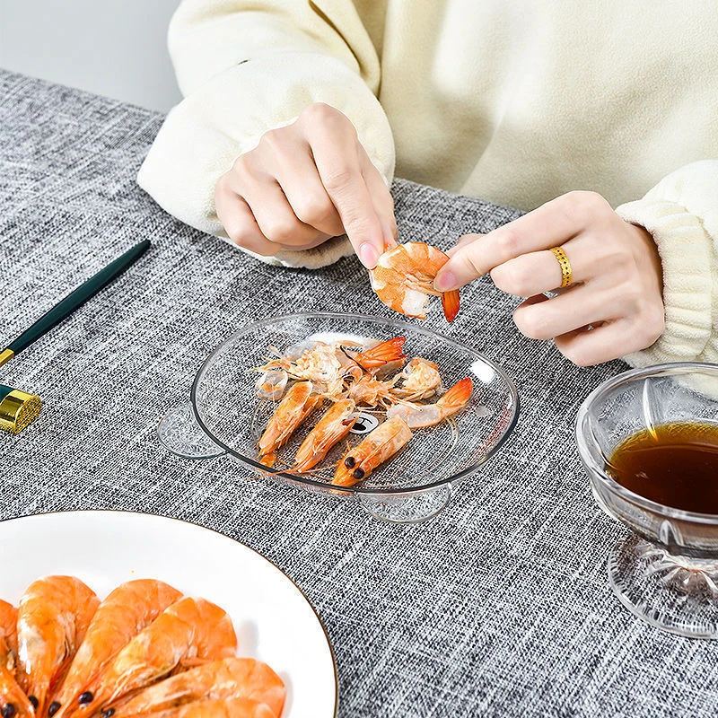 

Handle Hole Design Bone Spitting Dish Household Round Edges Without Burrs Tableware Food-grade Creative Tableware Creative