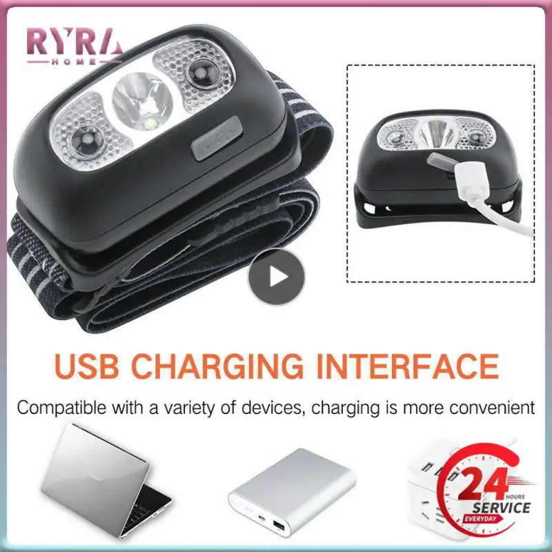 

1~7PCS LED Mini Headlamp Outdoor Headlight USB Rechargeable Head Torch Flashlight Waterproof Lamp Light Camping With USB Line