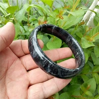 natural black bracelet hand carved wide jade bracelet fashion boutique jewelry mens and womens black jade bracelet