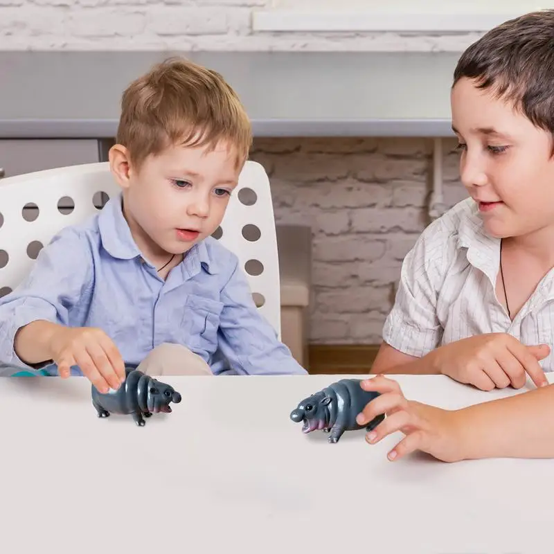 Статуя бегемота Moo Deng милые фигурки из смолы детская скульптура украшение для