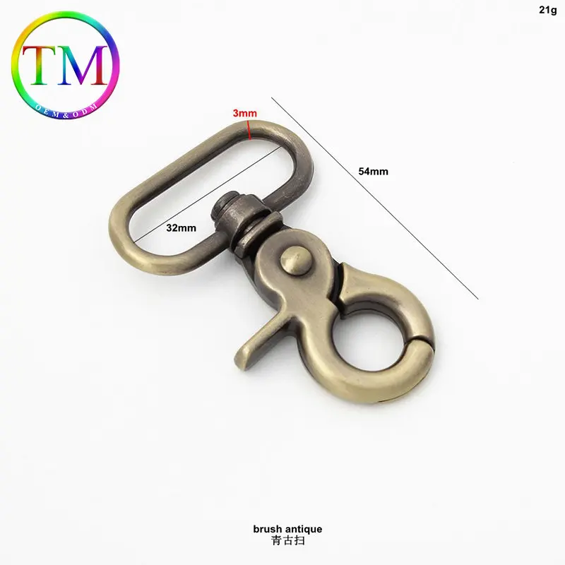 10-50Pcs Custom Metal Snap Hook Trigger Swivel Lobster Clasp Clips Strap Belt Webbing Buckle Diy Bag Hardware Accessories