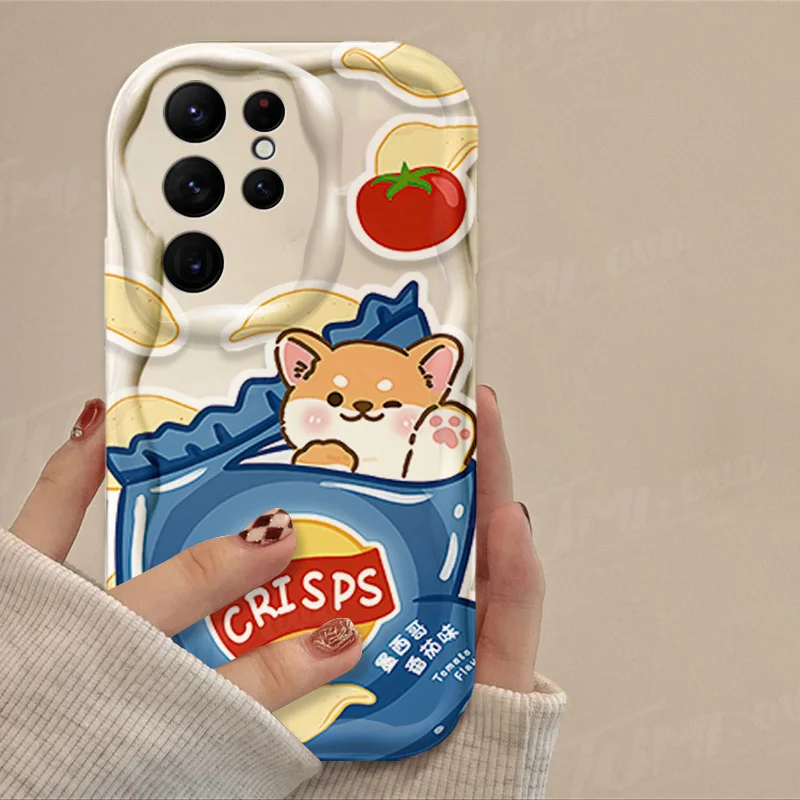 Милый мягкий чехол с объемной волной в виде собаки Шиба-ину для Samsung Galaxy A12 A22 A32 A52