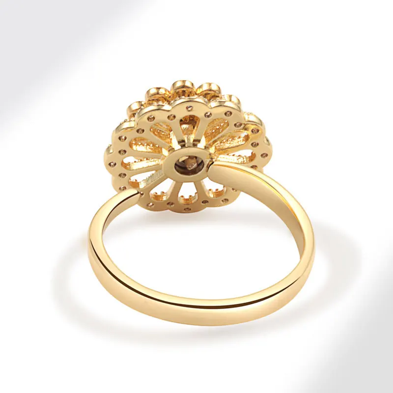 Shuangshuo вращающееся кольцо с подсолнухом для женщин регулируемое кольцо-Спиннер