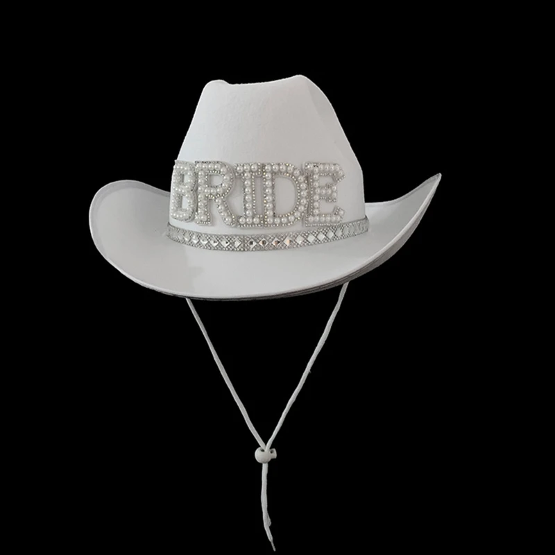 

Shinning Bride Letter Cowgirl Hat Novelty Cowboy Hat Summer Beach Hat Cowgirl Hat Western Fancy Dress Accessory