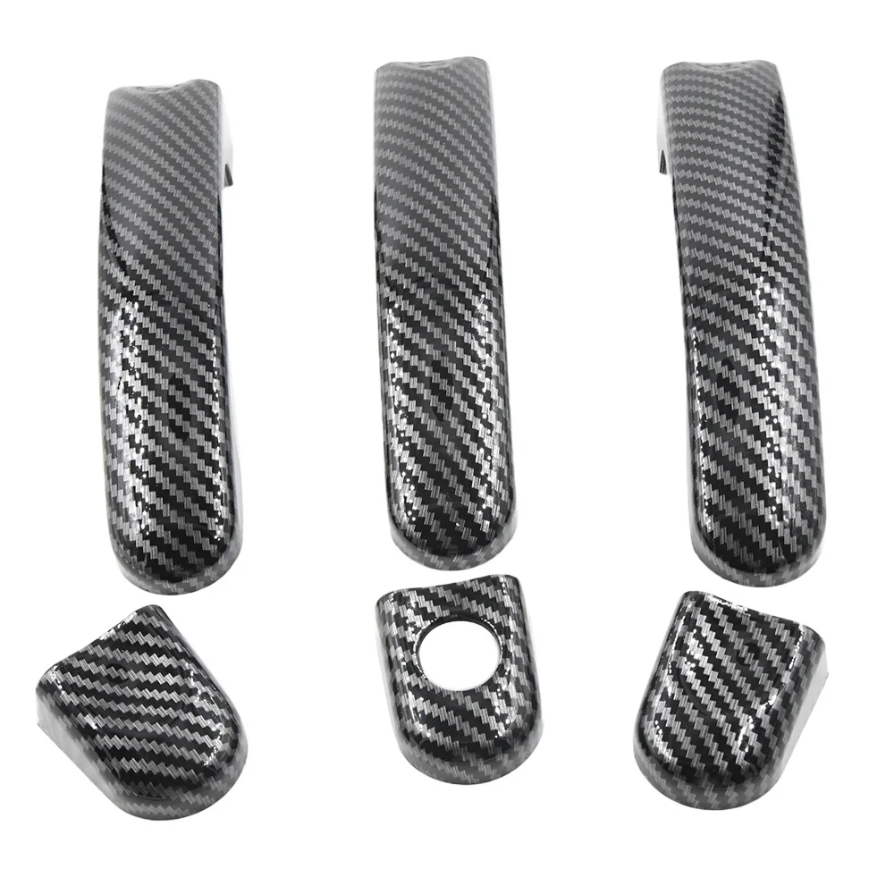 

1 комплект, глянцевая черная или карбоновая накладка на дверную ручку автомобиля для Volkswagen VW T5 T6 Transporter Caravelle Caddy Van