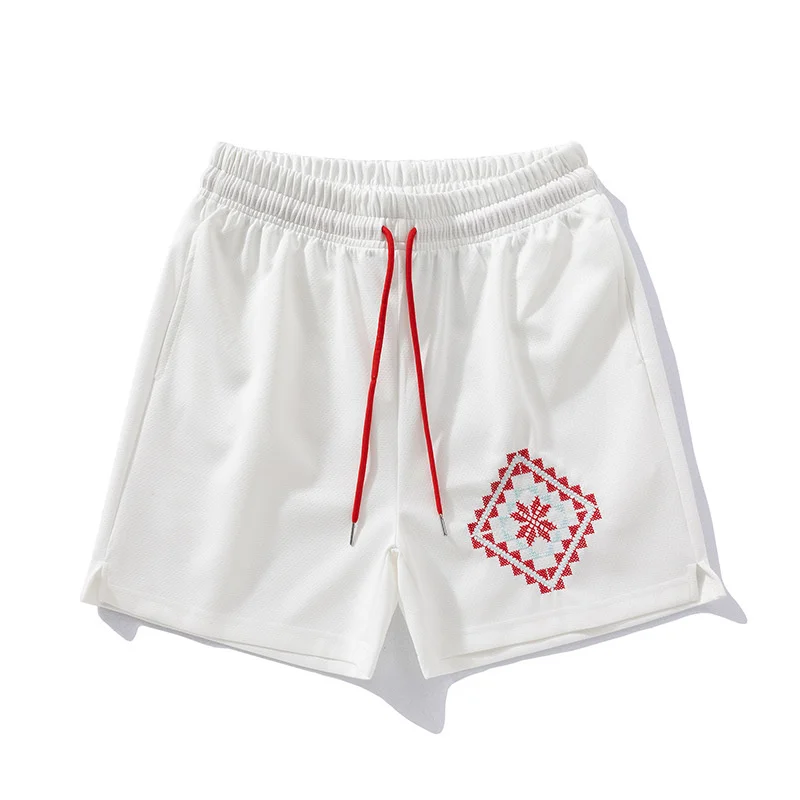 Summer Mesh Fashion Brand Sports Shorts New Casual Breathable Quarter Pants Solid Basic Basketball Shorts for Men