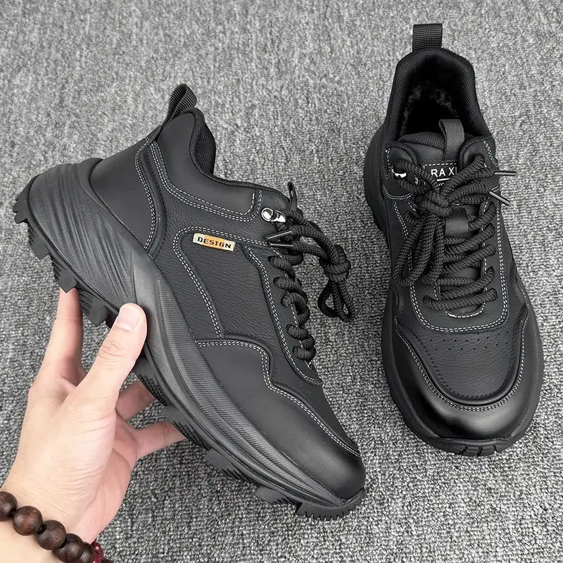 Туфли на хлопковой подкладке. Мужские зимние теплые туфли флисовой