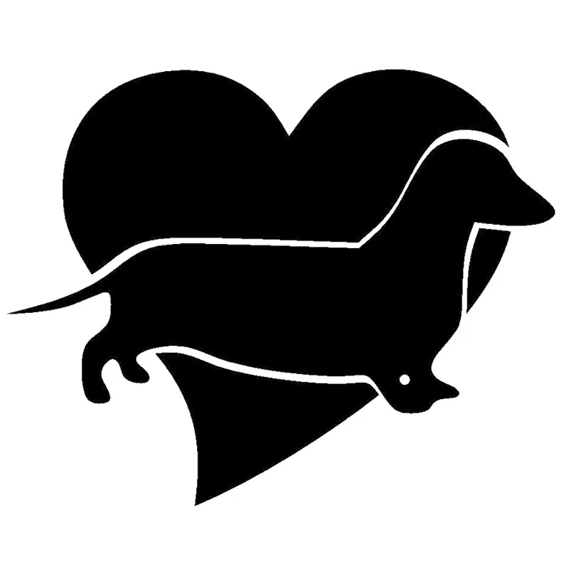 

12.7*10CM I LOVE MY DACHSHUND Dog Car Stickers Lovely Cartoon Car Styling Decorative Personality Stickers