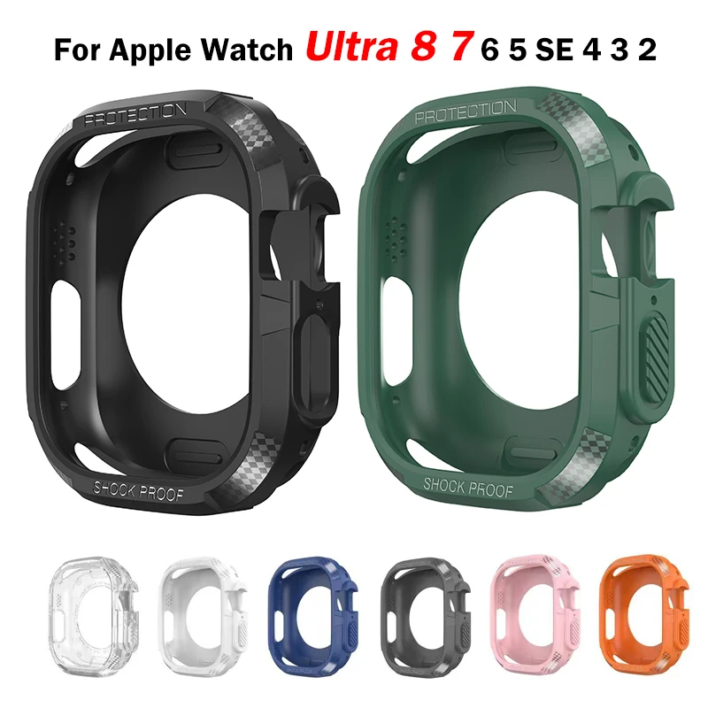

TPU Cover for Apple Watch Ultra Case 49mm 45mm 41mm 44mm 40mm Bumper Frame Protector for iWatch Series SE 8 Ultra 7 6 5 4