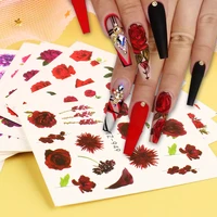 1set mixed stickers for nails rose flowers butterfly water decals nail art decoration slider polish foil paper tips chstz930 969