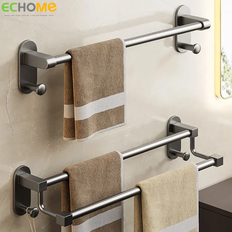 

Вешалка для полотенец ECHOME, настенный держатель без сверления, стеллаж из нержавеющей стали 304, аксессуары для ванной комнаты, 30/40/50/см вешалка для полотенец