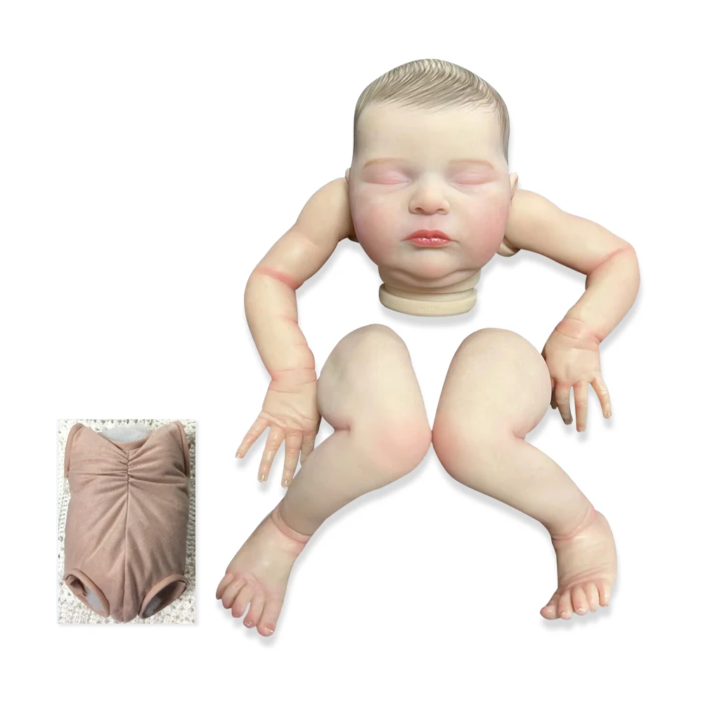 

NPK 20inch Finished Reborn Sleeping Doll Size Already Painted Laura Lifelike Soft Touch Flexible finished Doll Parts