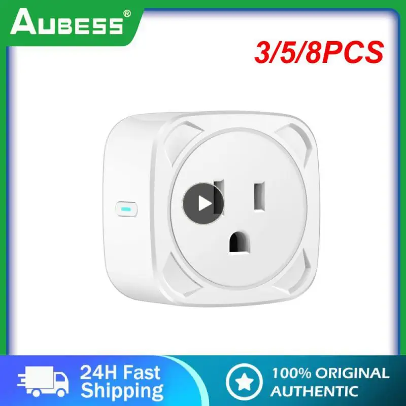 

3/5/8PCS Household Wifi Us Standard Socket Voice Control 100-240v Tuya Smart Socket Electricity Meter 16a. Smart Socket