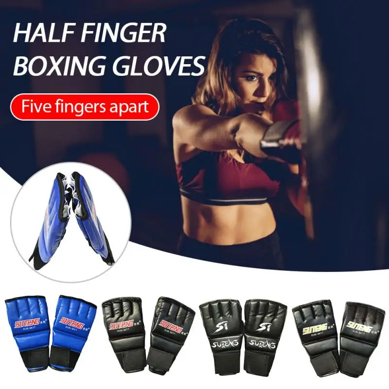 

Split-finger Boxing gloves Punching bag, Half-finger Open Glove, Palm Breathable Five-finger Leather Split Finger