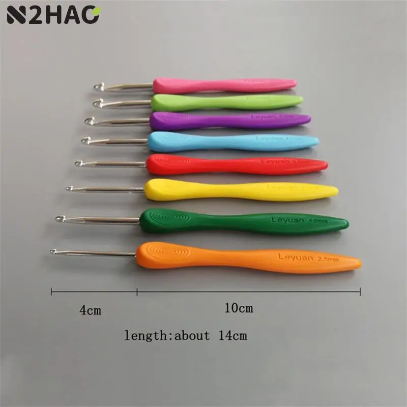 

8pcs/lot Crochet Hooks Knitting Needles Set 2.5-6.0mm Aluminum Crochet Needles With Colorful Soft Rubber Grip Cushioned Handles