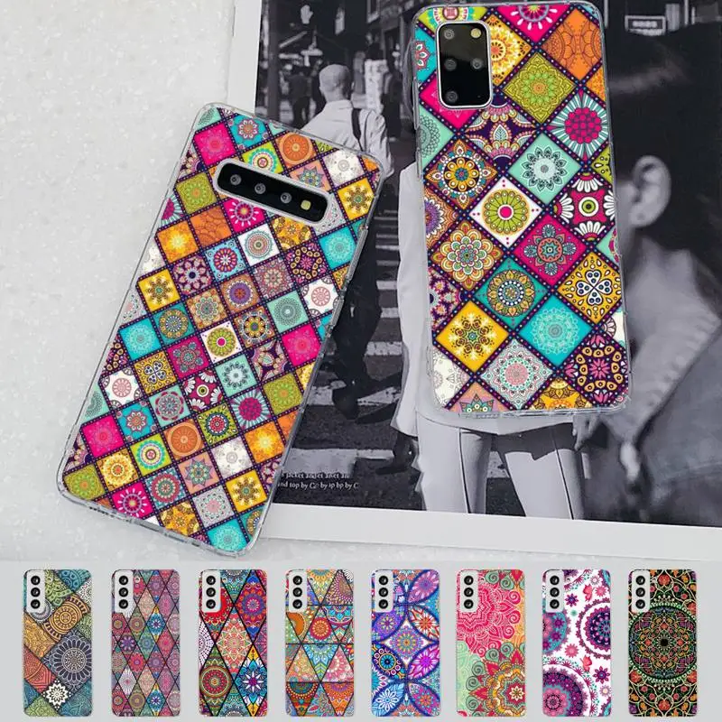 

mandala flower Phone Case for Samsung S21 A10 for Redmi Note 7 9 for Huawei P30Pro Honor 8X 10i cover