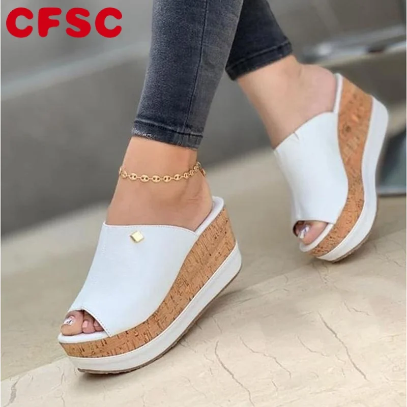 

Women Summer Peep Toe Wedges Heeled Sandals Platform Shoes Casual Ladies Outdoor Slippers Beach Shoes Fashion Slides Sandalias