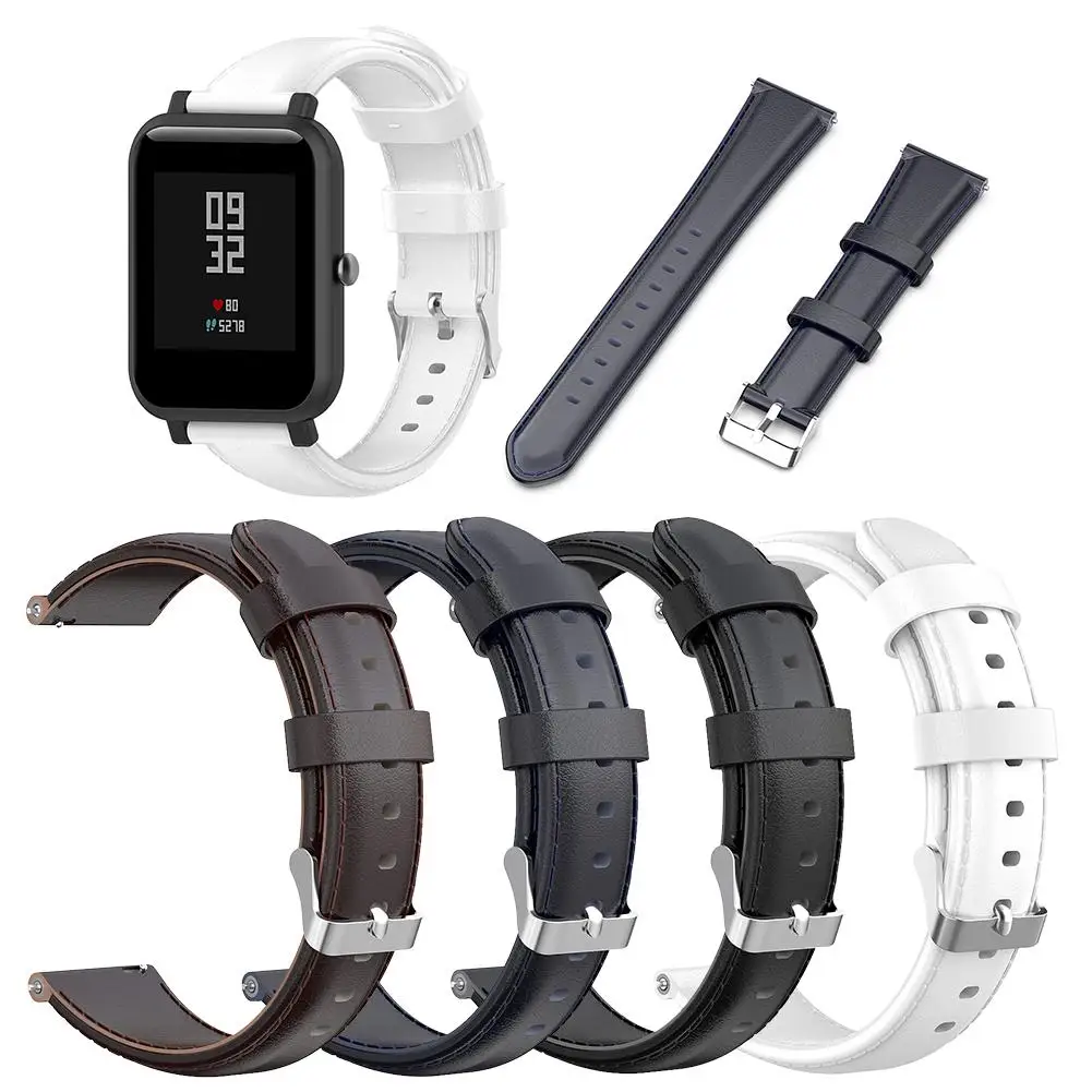 

1 шт., регулируемый спортивный кожаный ремешок для смарт-часов Amazfit Bip, 20 мм