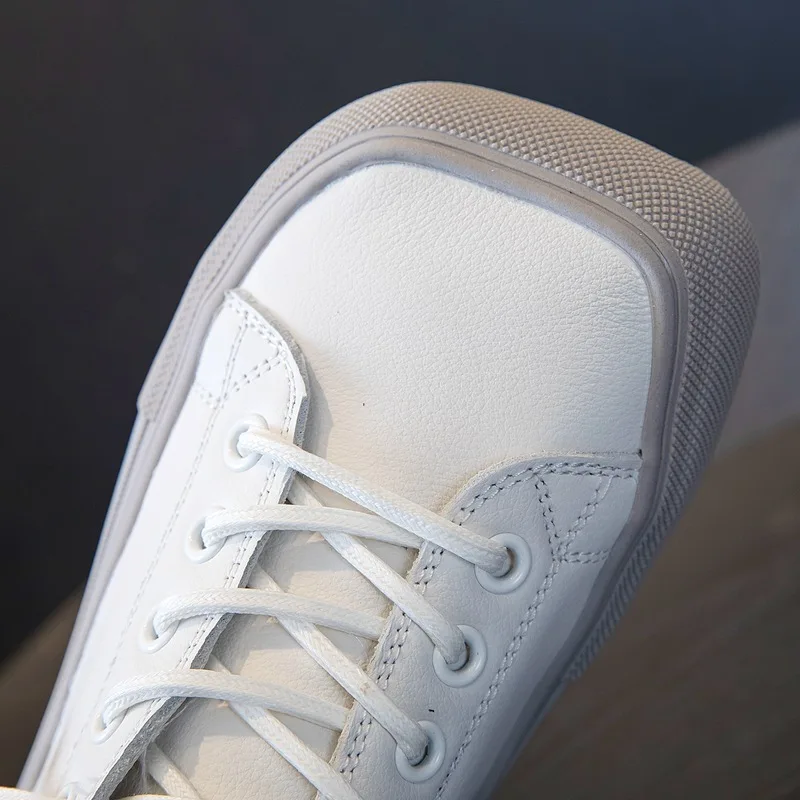 Square Toe White Tennis Women's Shoes Sneakers Stepping Foot Two Wear Ugly Cute Single Shoes Casual Skate Board Shoes