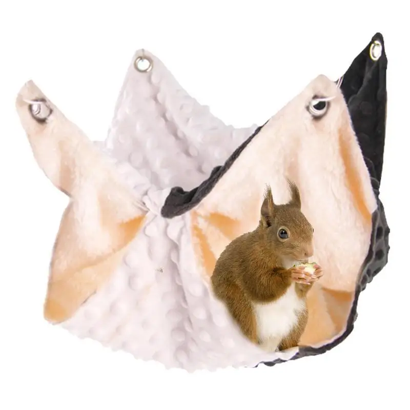 Hamster Hammock Small Pet Hammock For Cage 2-layer Fleece Bed For Chinchilla Parrot Squirrel Hamster Playing Sleeping Small Pet