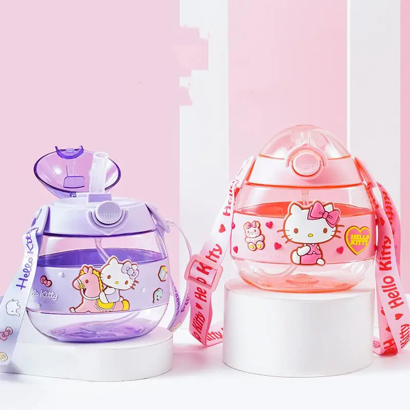 

Kawaii Sanrio Hello Kitty Portable Straw Cup Cute Anime Cartoon Figure Ultraman Children Drinking Glass Girl&Child Holiday Gift