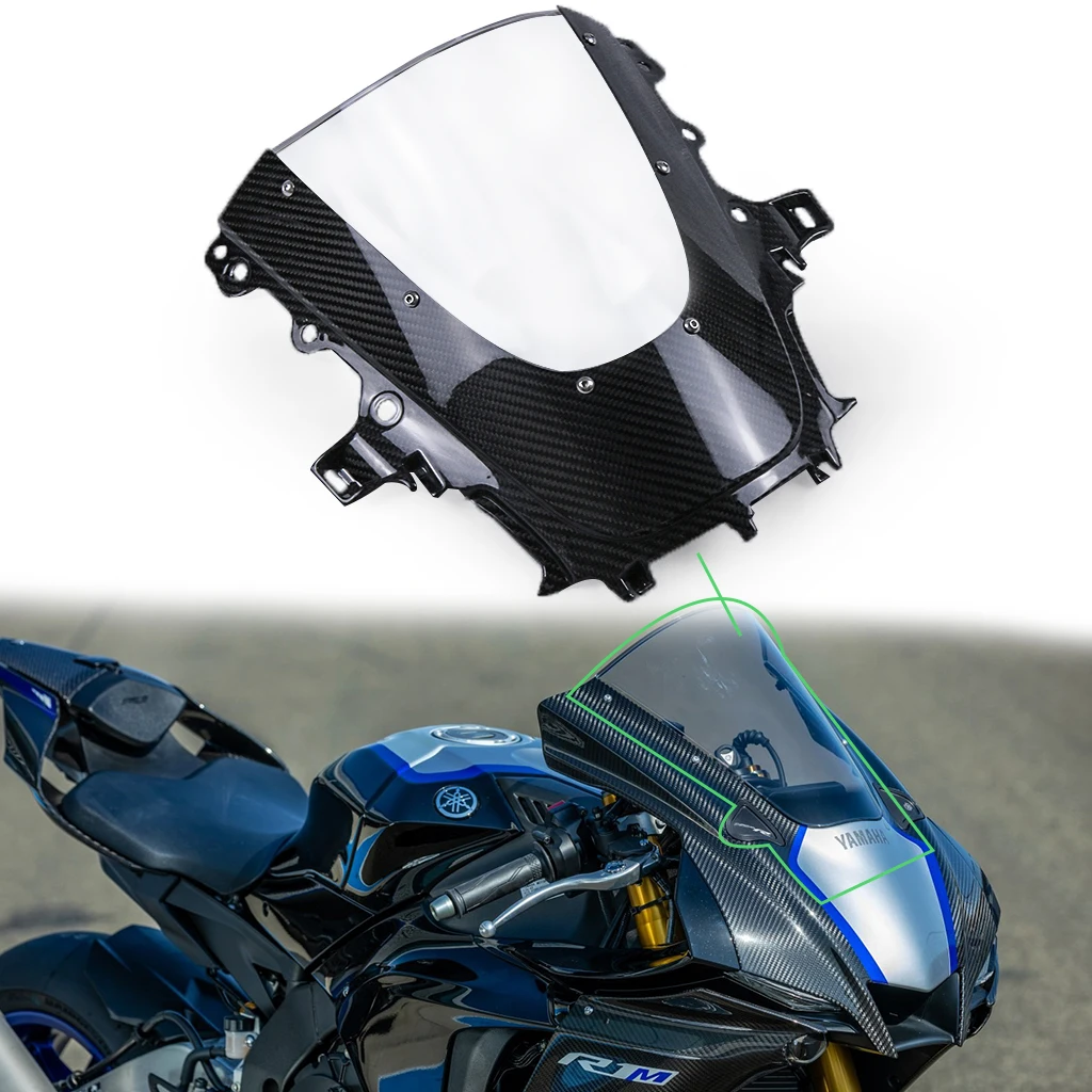 

Motorcycle Accessories 100% Carbon Fiber Headstock Front Fairing parts Kits Windshield For YAMAHA YZF R1 R1M 2020 2021 2022