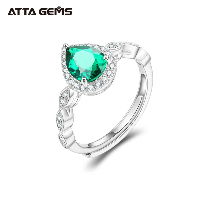 

Zultanite Briolette cut Many small diamonds emerald 1.5CT VVS1 luxury ring S925 sterling silver pierścionek srebro 925 ring