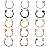 2pcslot stainless steel nose ring horseshoe ring nose septum lip piercing helix ear piercing for women body piercing jewelry