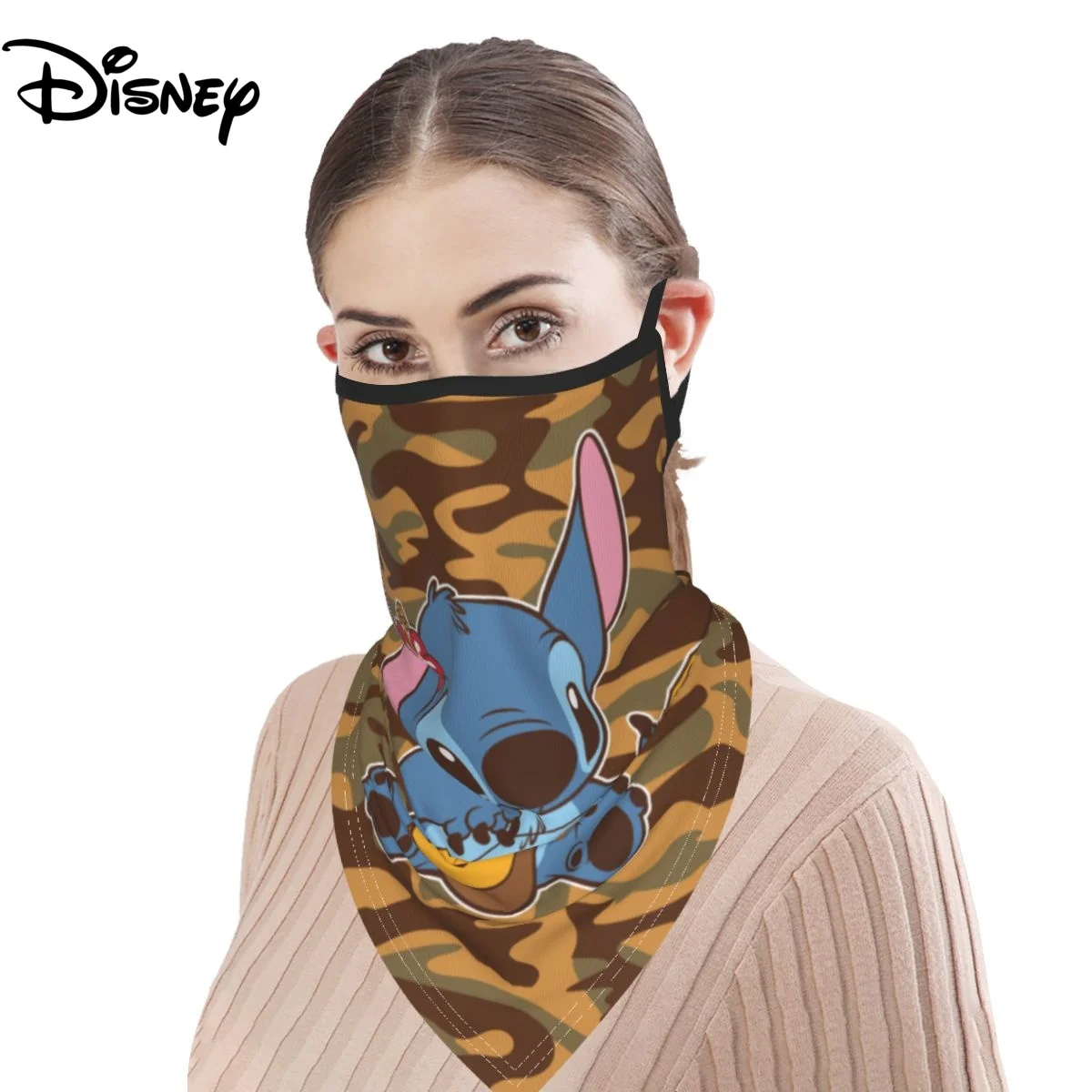 

2022 Disney Hanging Ear Face Mask Stitch Head Scarf Trend Breathable Neck Cover for Women Sun Protection Outdoor Cycling Camping