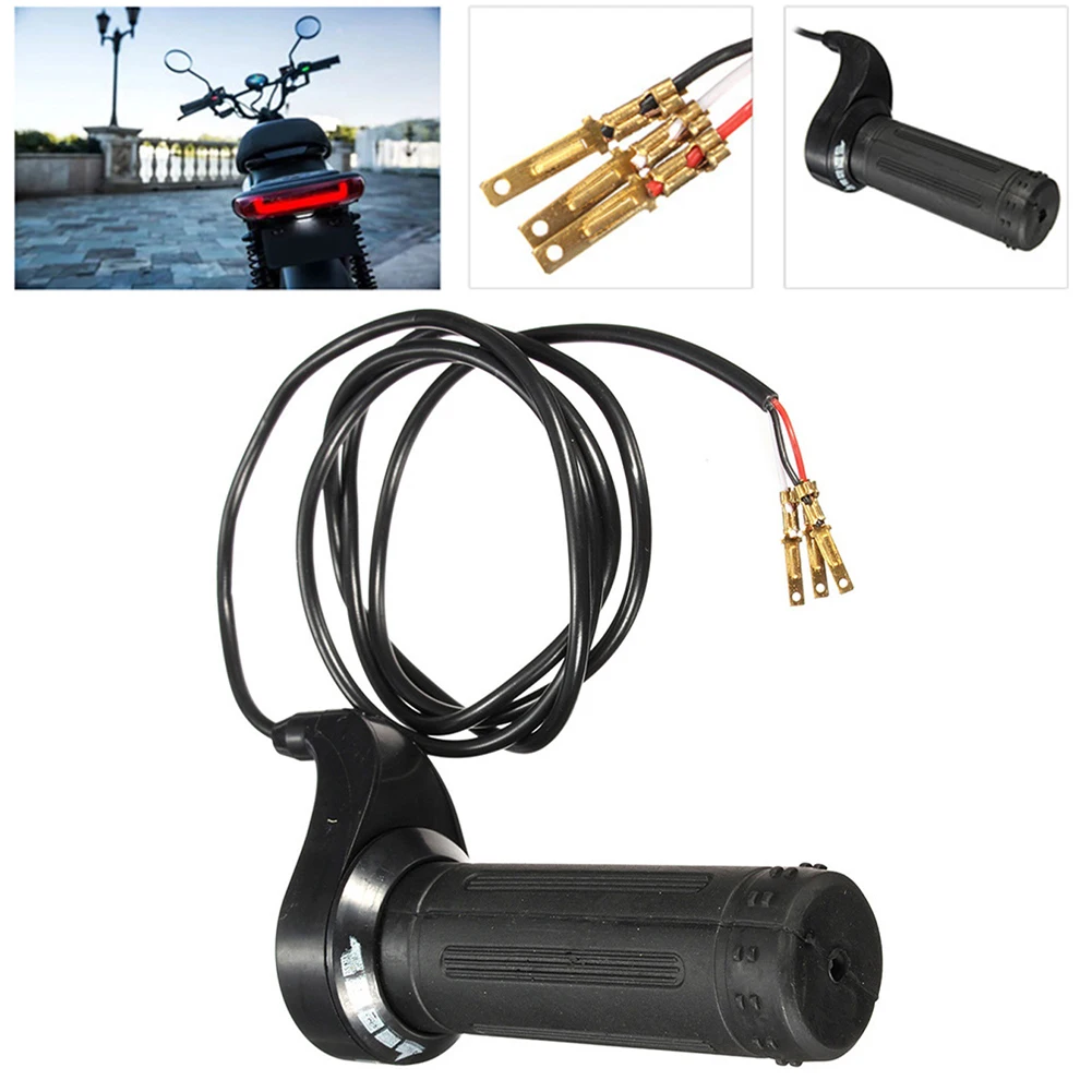 

Electric Bicycle 3 Wire Throttle Grip 24/36/48V Electric Scooter Pocket Bike Chopper E-bike Turn Handle Accelerator Accessories