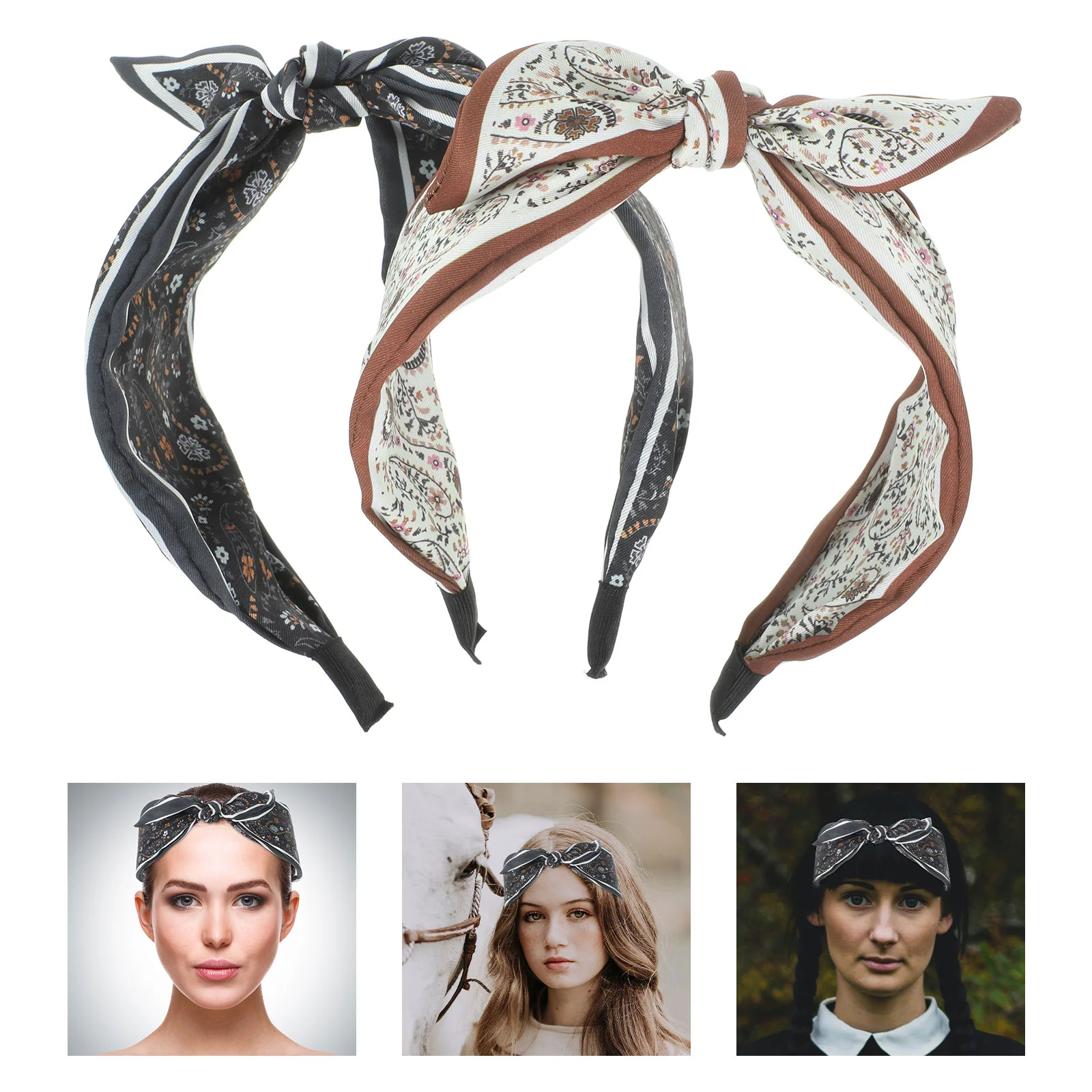 

2 Pcs Girls Hair Accessories Knotted Headbands Wide Korean Version Women's Fabric Fashion