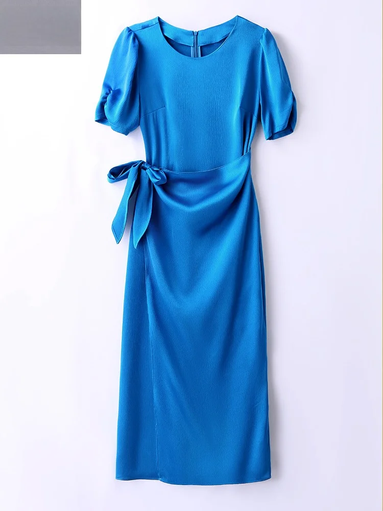 Женское платье средней длины облегающее длинное с высокой талией лето 2024