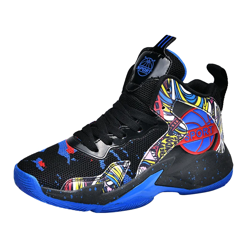 Fashion Trend Children's Shoes Camouflage Youth Sports Low Top Catwalk Outdoor Training Actual Basketball Shoes 30-40 Yards