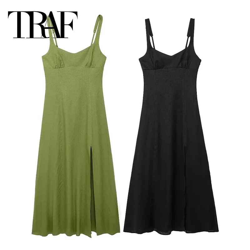 Платье-миди женское летнее длинное без рукавов с открытой спиной