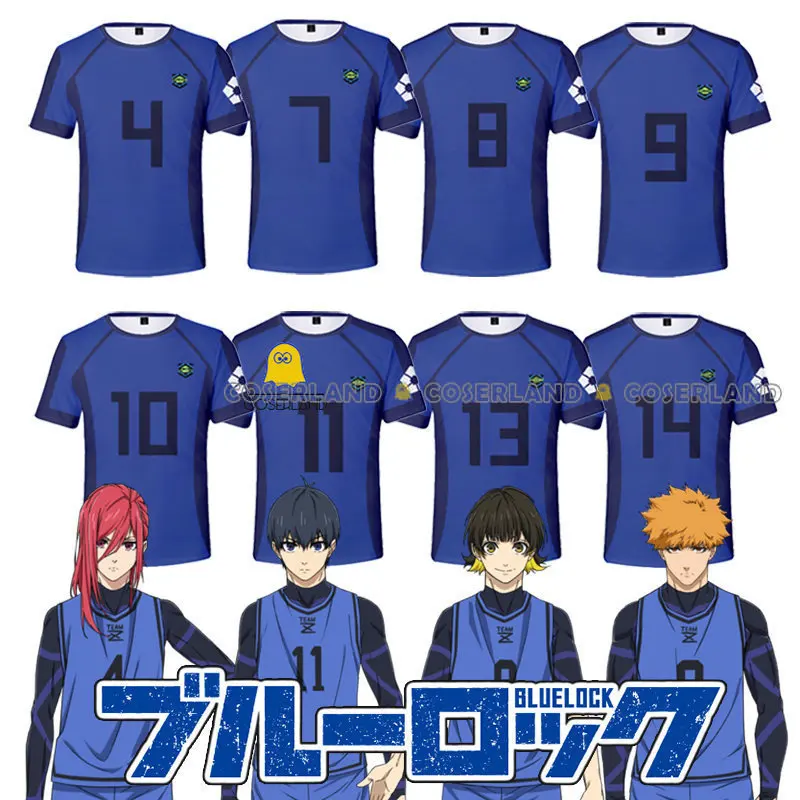 

Anime Blue Lock Isagi Yoichi Football Jersey Costume Wig Blue Team Z Bachira Meguru No.11 Sportswear No.8 Chigiri Hyouma.