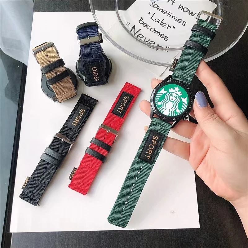 

Ремешок для часов Samsung Galaxy Watch 3 45 мм, нейлоновый браслет для Gear S3 frontier 46 мм Huawei watch gt2e 3 pro, 22 мм