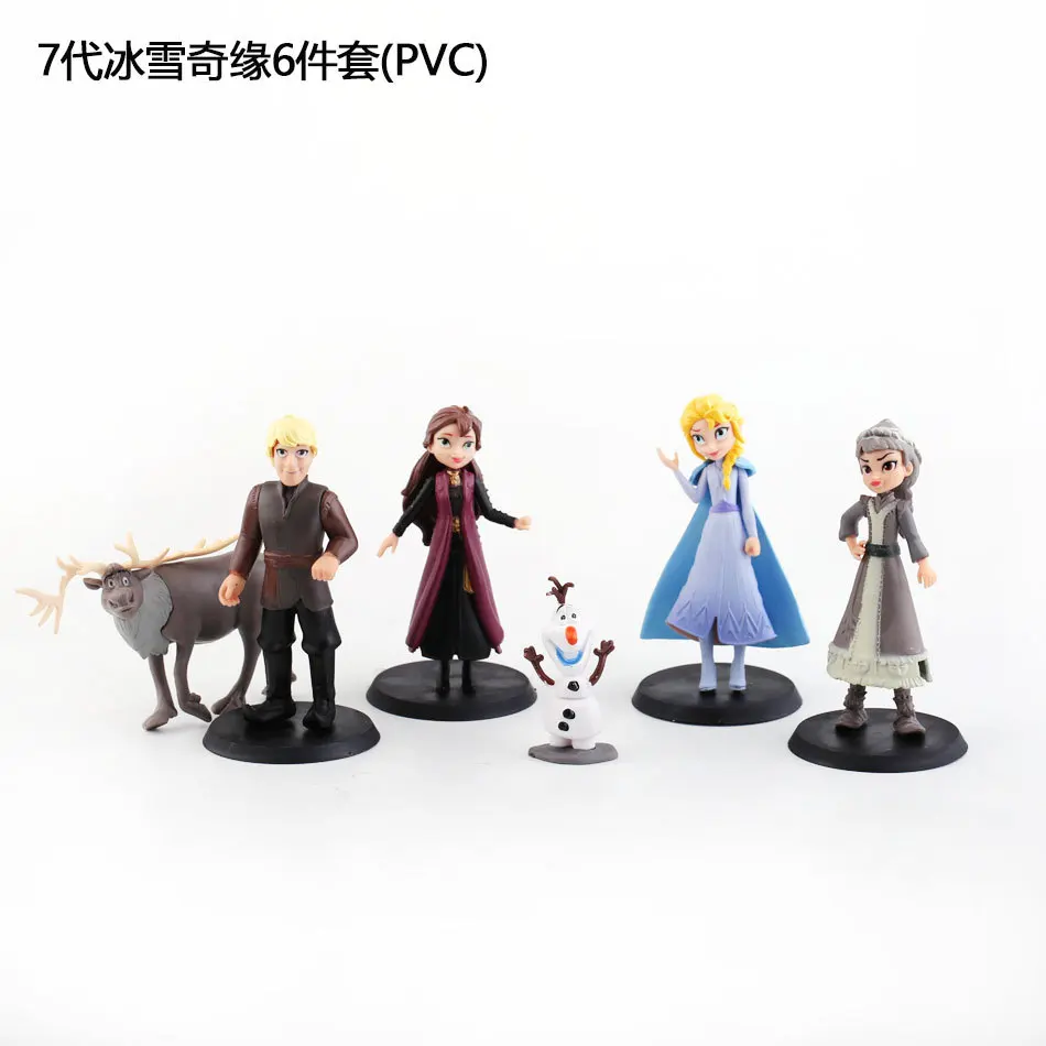 6-12cm 6pcs/Lot Disney Princess Dolls Elsa Olaf Anna Kristoff Olaf Hans Sven PVC Action Figure Toys Model Doll