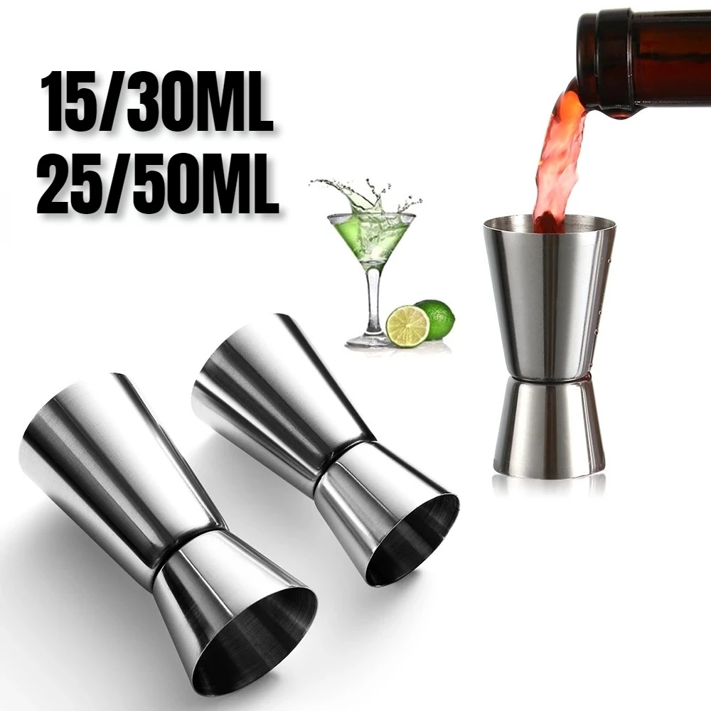 

15/30ML 25/50ML Stainless Steel Cocktail Shaker Measure Cup Dual Shot Drink Spirit Measure Jigger Kitchen Gadgets