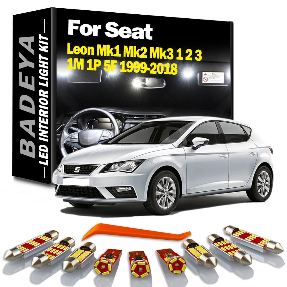 

BADEYA Canbus Автомобильный светодиодный Интерьер Карта Купол багажник светильник комплект для Seat Leon Mk1 Mk2 Mk3 1 2 3 1 M 1P 5F 1999 светодиодный 2018 светодио...