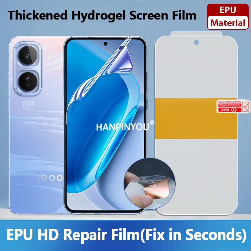 Фото Прозрачная защитная пленка из EPU для vivo iQOO Neo 11 10 Pro Plus 10R Neo11, защитная пленка от царапин, автоэкран в секунды, мягкая гидрогелевая пленка №1