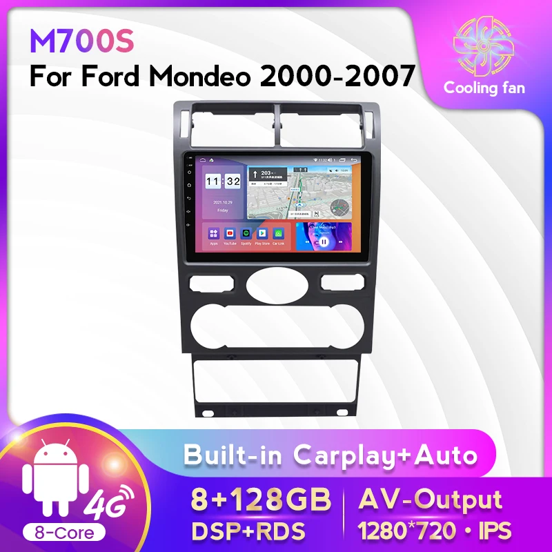

9inch IPS Screen Android 11 Car Radio Stereo For Ford Mondeo 3 2000-2007 Multimedia Player GPS Navigation Carplay+Auto WIFI 4G