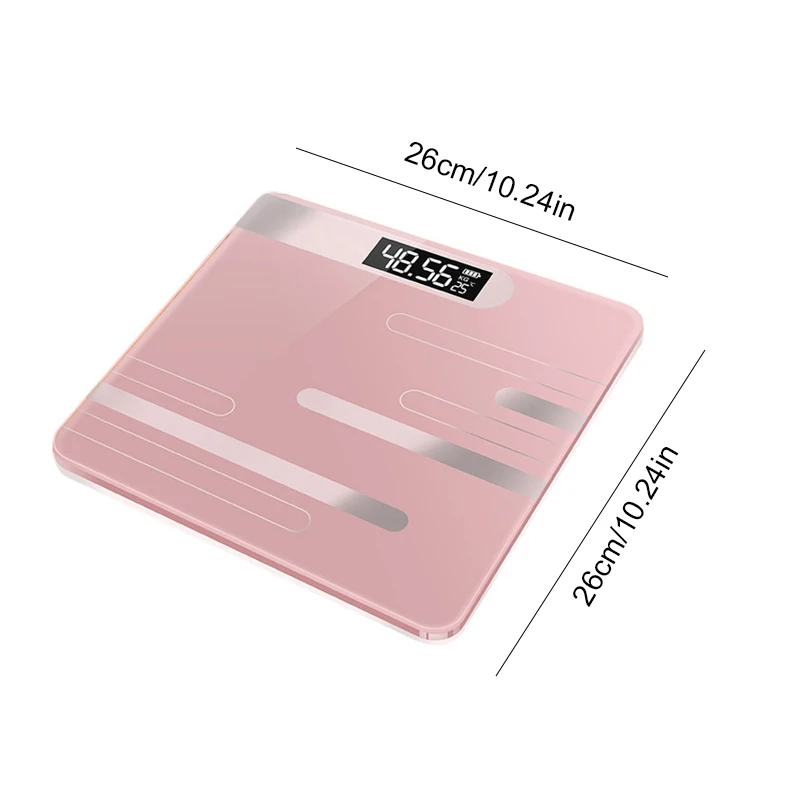 Household Electronic Scale Digital Floor Body Fat Scale Bathroom Weight Smart Scale Tempere Glass LED Display Screen Temperature images - 6