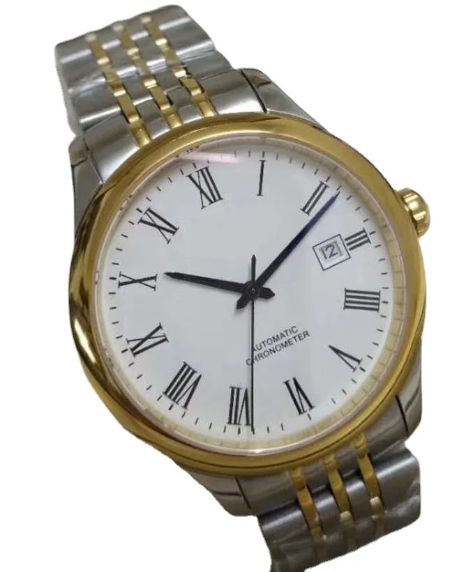 

mens mechanical watch automatic Gold White