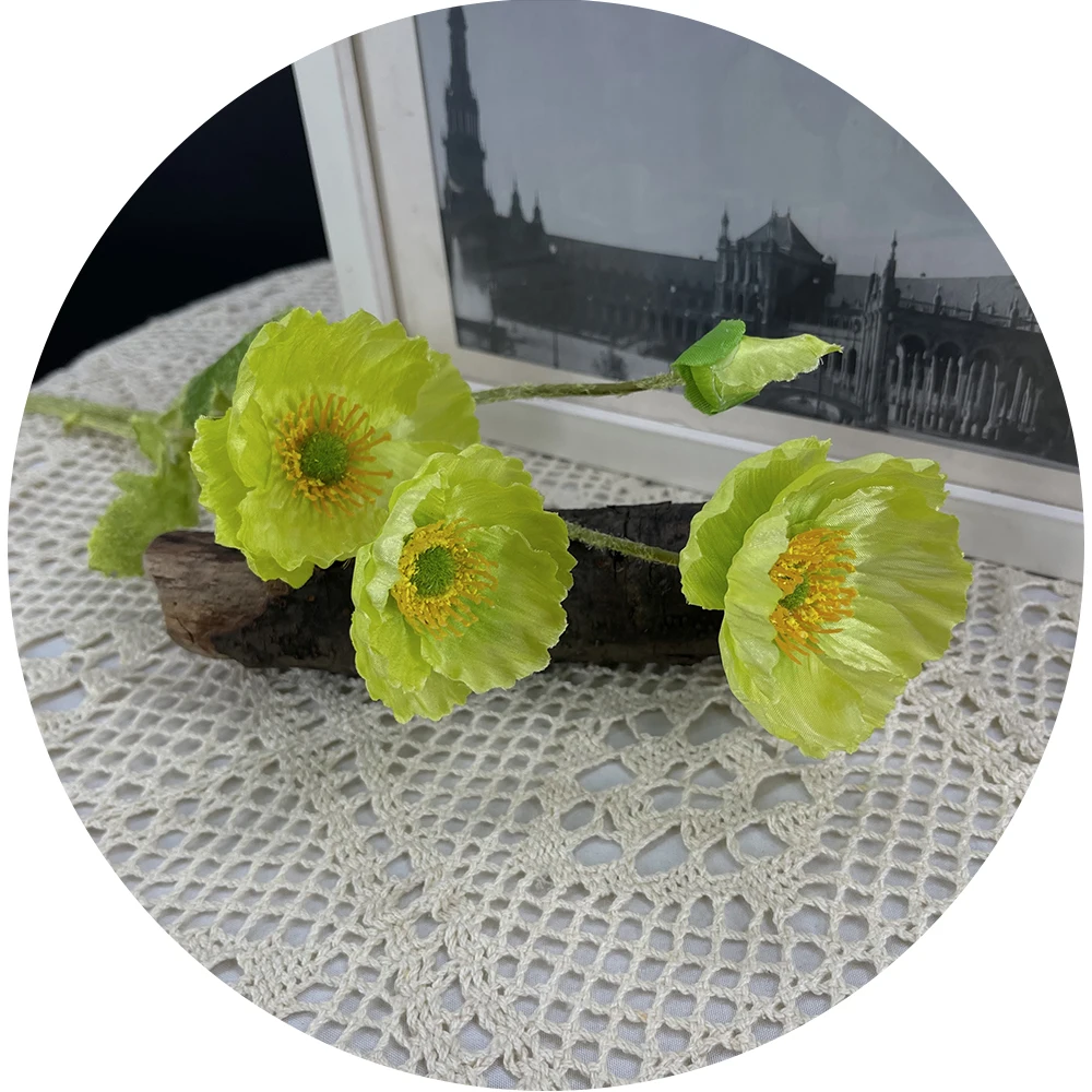 

SunMade шелковые искусственные маковые цветы голубые